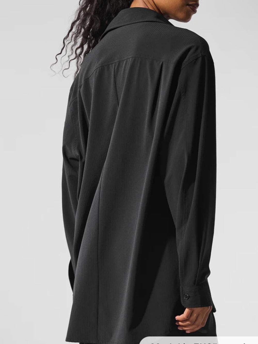 Alo Dreamscape Black Button Generous Shirt Top Size L 44” - Picture 7 of 7